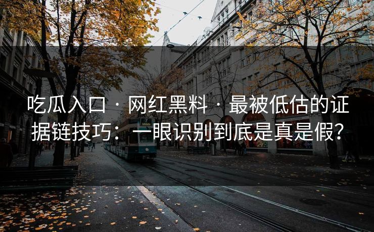 吃瓜入口 · 网红黑料 · 最被低估的证据链技巧：一眼识别到底是真是假？